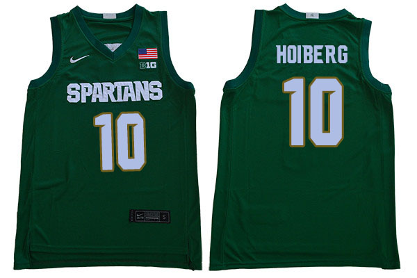 Men Michigan State Spartans #10 Jack Hoiberg NCAA Nike Authentic Green College Stitched Basketball Jersey ID41X17TA